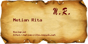 Metian Rita névjegykártya